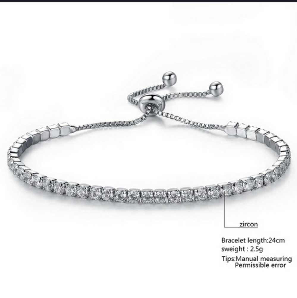 💎Silver Chain CZ Bracelet💎